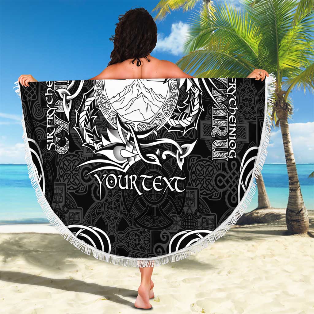 Personalized Brecknockshire Sir Frycheiniog Beach Blanket Black Brecon Beacons Mountain Celtic-inspired - Wonder Print Shop