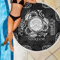 Personalized Brecknockshire Sir Frycheiniog Beach Blanket Black Brecon Beacons Mountain Celtic-inspired - Wonder Print Shop