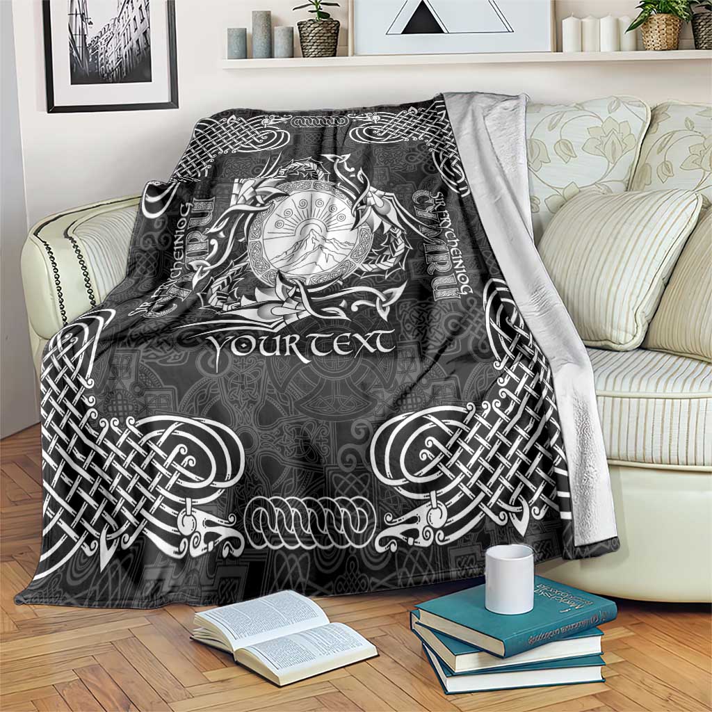 Personalized Brecknockshire Sir Frycheiniog Blanket Black Brecon Beacons Mountain Celtic-inspired - Wonder Print Shop