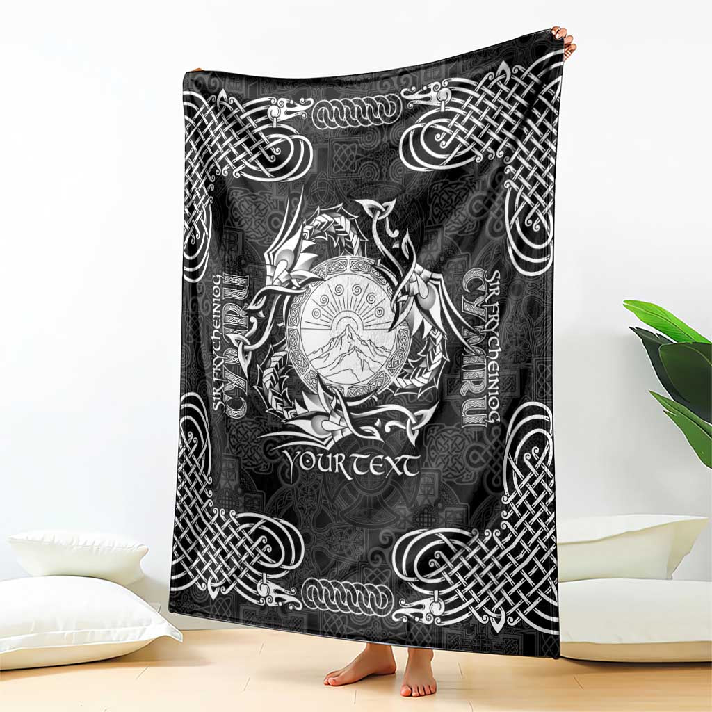 Personalized Brecknockshire Sir Frycheiniog Blanket Black Brecon Beacons Mountain Celtic-inspired - Wonder Print Shop