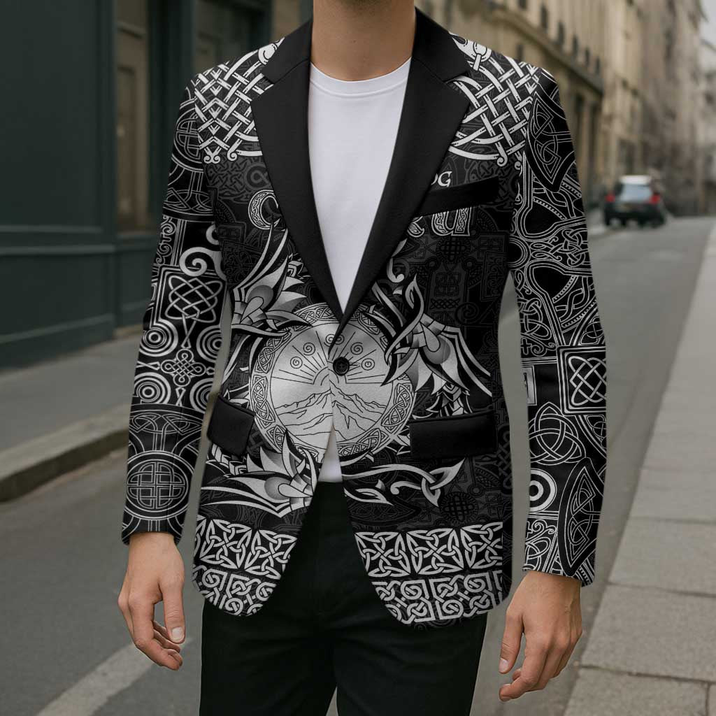 Personalized Brecknockshire Sir Frycheiniog Blazer Black Brecon Beacons Mountain Celtic-inspired - Wonder Print Shop