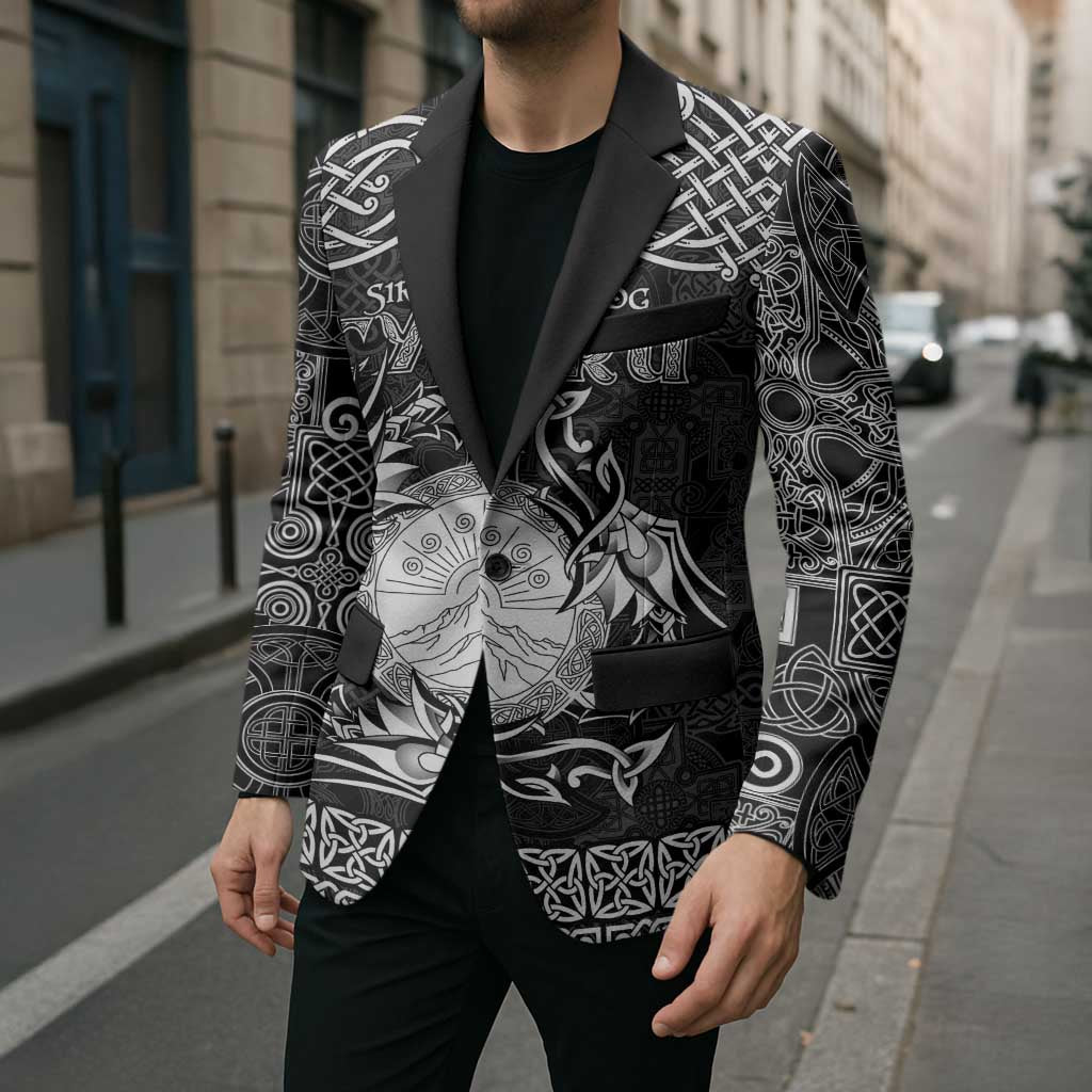 Personalized Brecknockshire Sir Frycheiniog Blazer Black Brecon Beacons Mountain Celtic-inspired - Wonder Print Shop