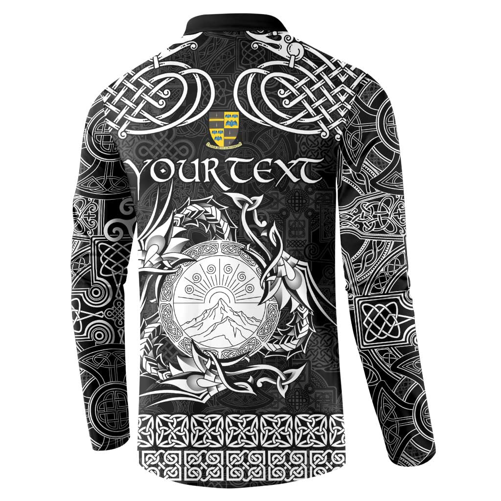 Personalized Brecknockshire Sir Frycheiniog Button Sweatshirt Black Brecon Beacons Mountain Celtic-inspired - Wonder Print Shop