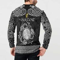 Personalized Brecknockshire Sir Frycheiniog Button Sweatshirt Black Brecon Beacons Mountain Celtic-inspired - Wonder Print Shop