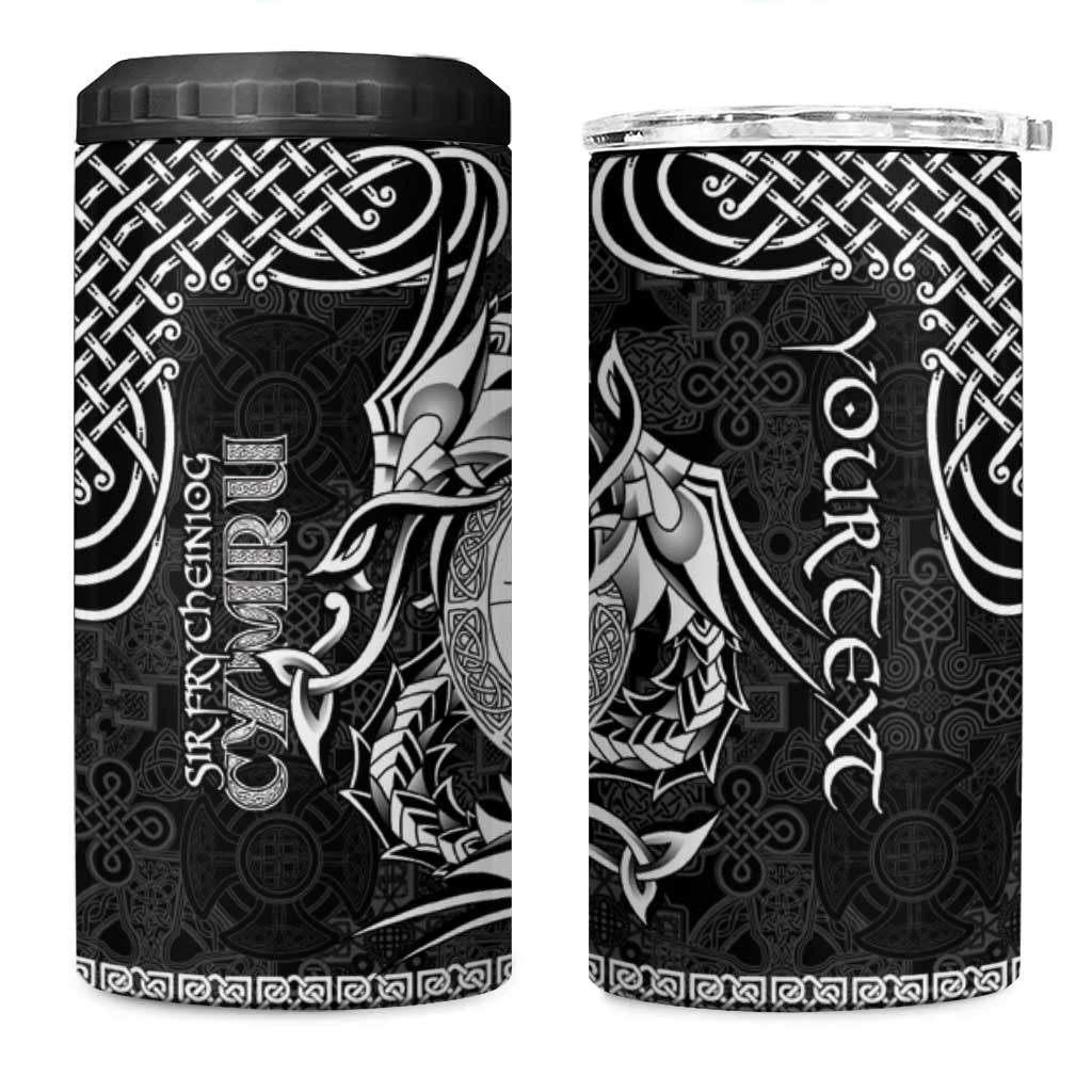 Personalized Brecknockshire Sir Frycheiniog 4 in 1 Can Cooler Tumbler Black Brecon Beacons Mountain Celtic-inspired - Wonder Print Shop