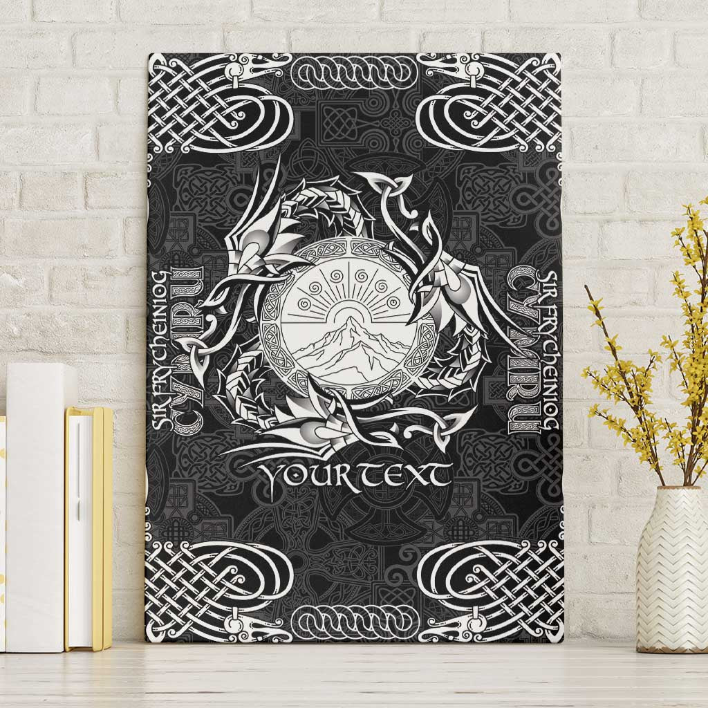 Personalized Brecknockshire Sir Frycheiniog Canvas Wall Art Black Brecon Beacons Mountain Celtic-inspired - Wonder Print Shop