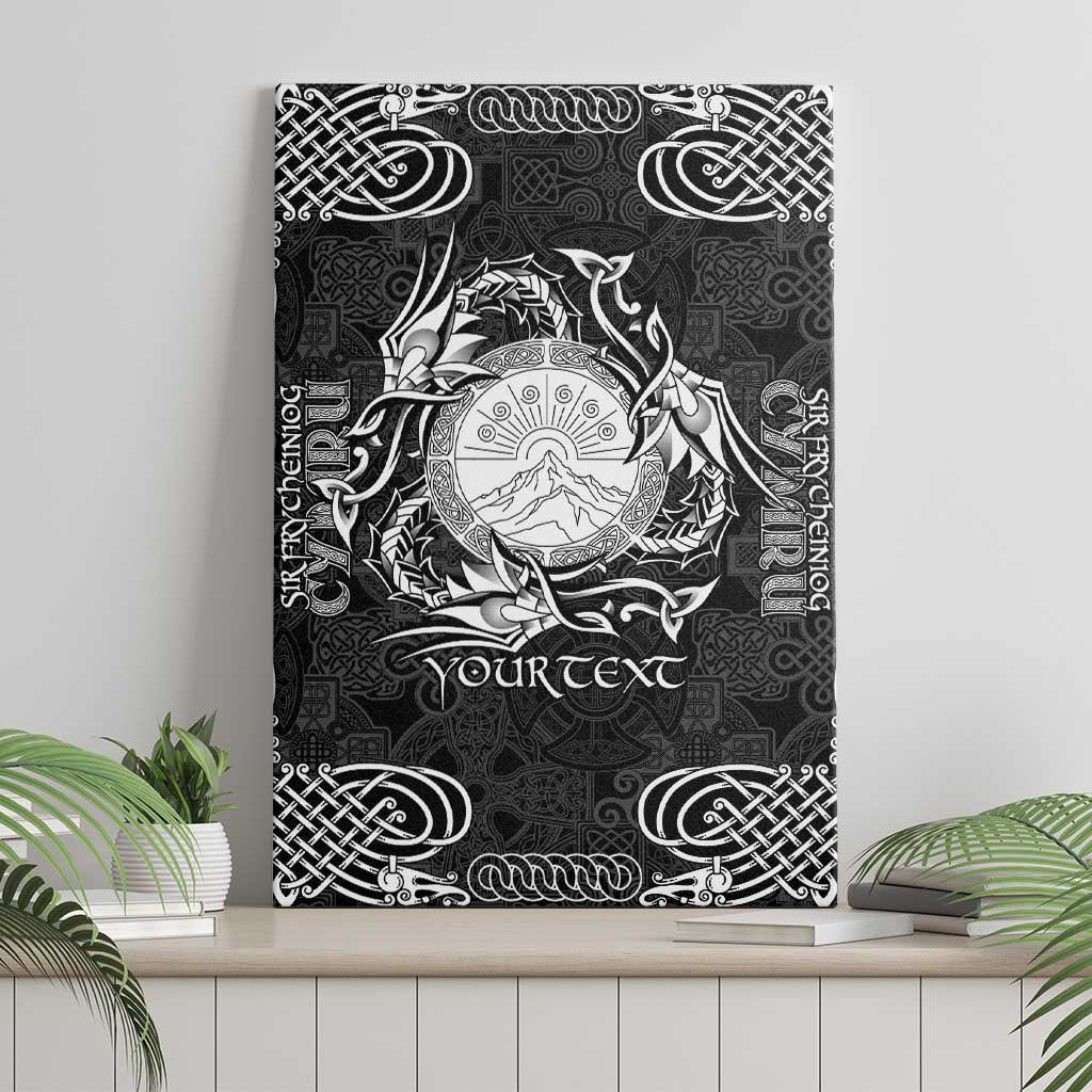 Personalized Brecknockshire Sir Frycheiniog Canvas Wall Art Black Brecon Beacons Mountain Celtic-inspired - Wonder Print Shop