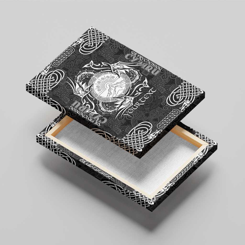 Personalized Brecknockshire Sir Frycheiniog Canvas Wall Art Black Brecon Beacons Mountain Celtic-inspired - Wonder Print Shop