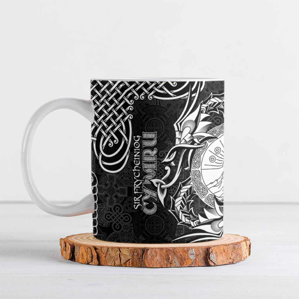 Personalized Brecknockshire Sir Frycheiniog Ceramic Mug Black Brecon Beacons Mountain Celtic-inspired - Wonder Print Shop