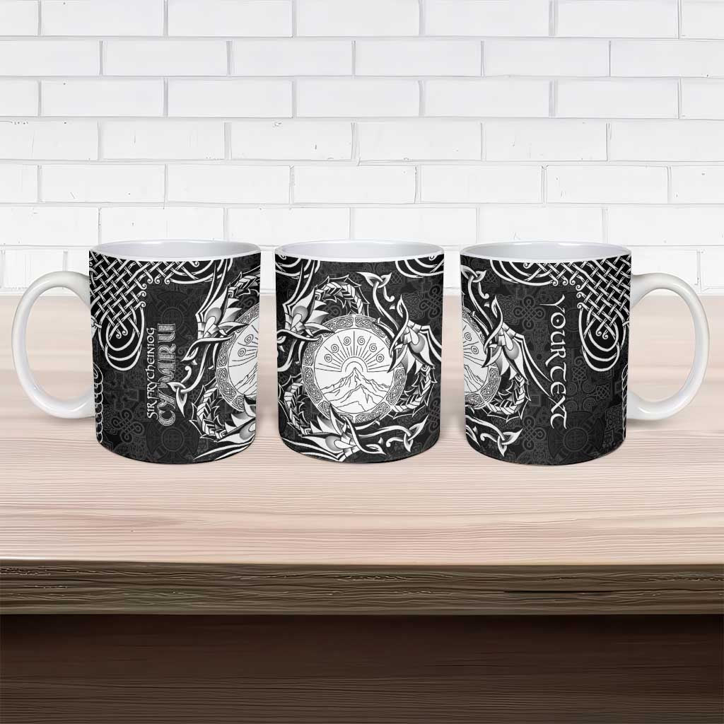 Personalized Brecknockshire Sir Frycheiniog Ceramic Mug Black Brecon Beacons Mountain Celtic-inspired - Wonder Print Shop