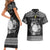 Personalized Brecknockshire Sir Frycheiniog Couples Matching Short Sleeve Bodycon Dress and Hawaiian Shirt Black Brecon Beacons Mountain Celtic-inspired - Wonder Print Shop