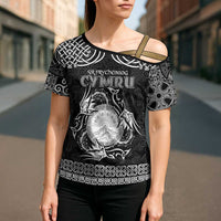 Personalized Brecknockshire Sir Frycheiniog Cross Shoulder Shirt Black Brecon Beacons Mountain Celtic-inspired - Wonder Print Shop