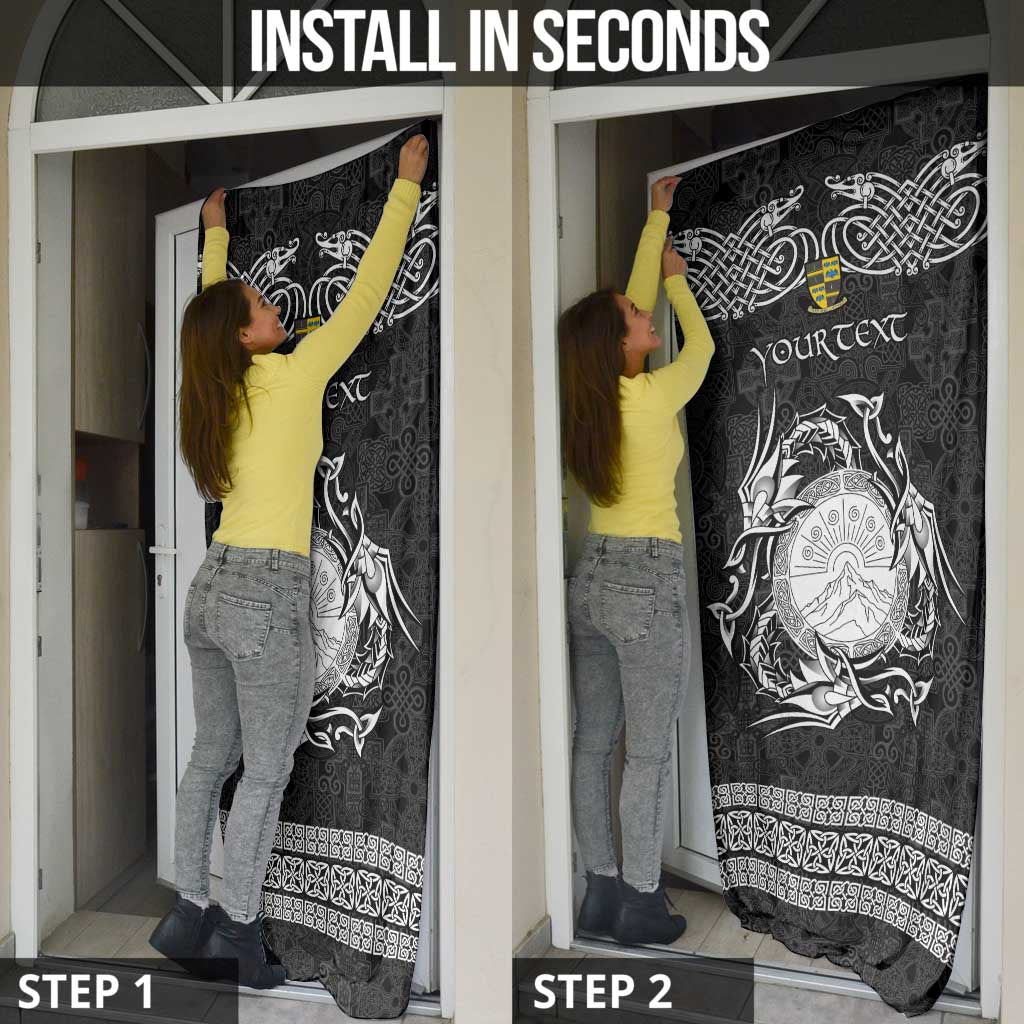 Personalized Brecknockshire Sir Frycheiniog Door Cover Black Brecon Beacons Mountain Celtic-inspired - Wonder Print Shop