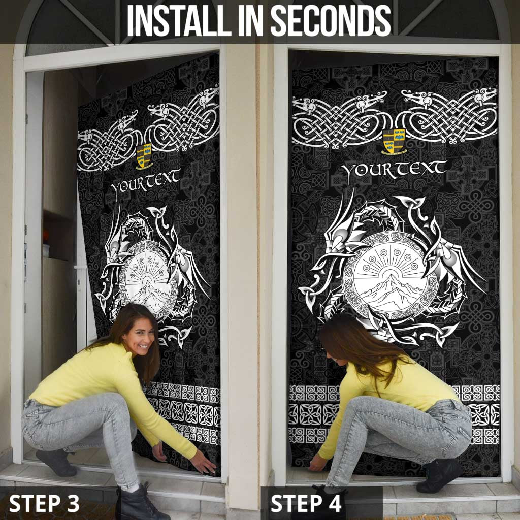 Personalized Brecknockshire Sir Frycheiniog Door Cover Black Brecon Beacons Mountain Celtic-inspired - Wonder Print Shop