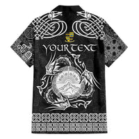Personalized Brecknockshire Sir Frycheiniog Family Matching Long Sleeve Bodycon Dress and Hawaiian Shirt Black Brecon Beacons Mountain Celtic-inspired - Wonder Print Shop
