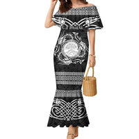 Personalized Brecknockshire Sir Frycheiniog Family Matching Mermaid Dress and Hawaiian Shirt Black Brecon Beacons Mountain Celtic-inspired - Wonder Print Shop