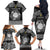 Personalized Brecknockshire Sir Frycheiniog Family Matching Off The Shoulder Long Sleeve Dress and Hawaiian Shirt Black Brecon Beacons Mountain Celtic-inspired - Wonder Print Shop