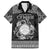 Personalized Brecknockshire Sir Frycheiniog Family Matching Off The Shoulder Long Sleeve Dress and Hawaiian Shirt Black Brecon Beacons Mountain Celtic-inspired - Wonder Print Shop
