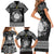 Personalized Brecknockshire Sir Frycheiniog Family Matching Short Sleeve Bodycon Dress and Hawaiian Shirt Black Brecon Beacons Mountain Celtic-inspired - Wonder Print Shop