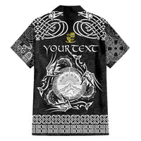 Personalized Brecknockshire Sir Frycheiniog Family Matching Short Sleeve Bodycon Dress and Hawaiian Shirt Black Brecon Beacons Mountain Celtic-inspired - Wonder Print Shop
