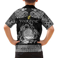 Personalized Brecknockshire Sir Frycheiniog Family Matching Summer Maxi Dress and Hawaiian Shirt Black Brecon Beacons Mountain Celtic-inspired - Wonder Print Shop