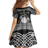 Personalized Brecknockshire Sir Frycheiniog Family Matching Summer Maxi Dress and Hawaiian Shirt Black Brecon Beacons Mountain Celtic-inspired - Wonder Print Shop