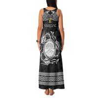 Personalized Brecknockshire Sir Frycheiniog Family Matching Tank Maxi Dress and Hawaiian Shirt Black Brecon Beacons Mountain Celtic-inspired - Wonder Print Shop