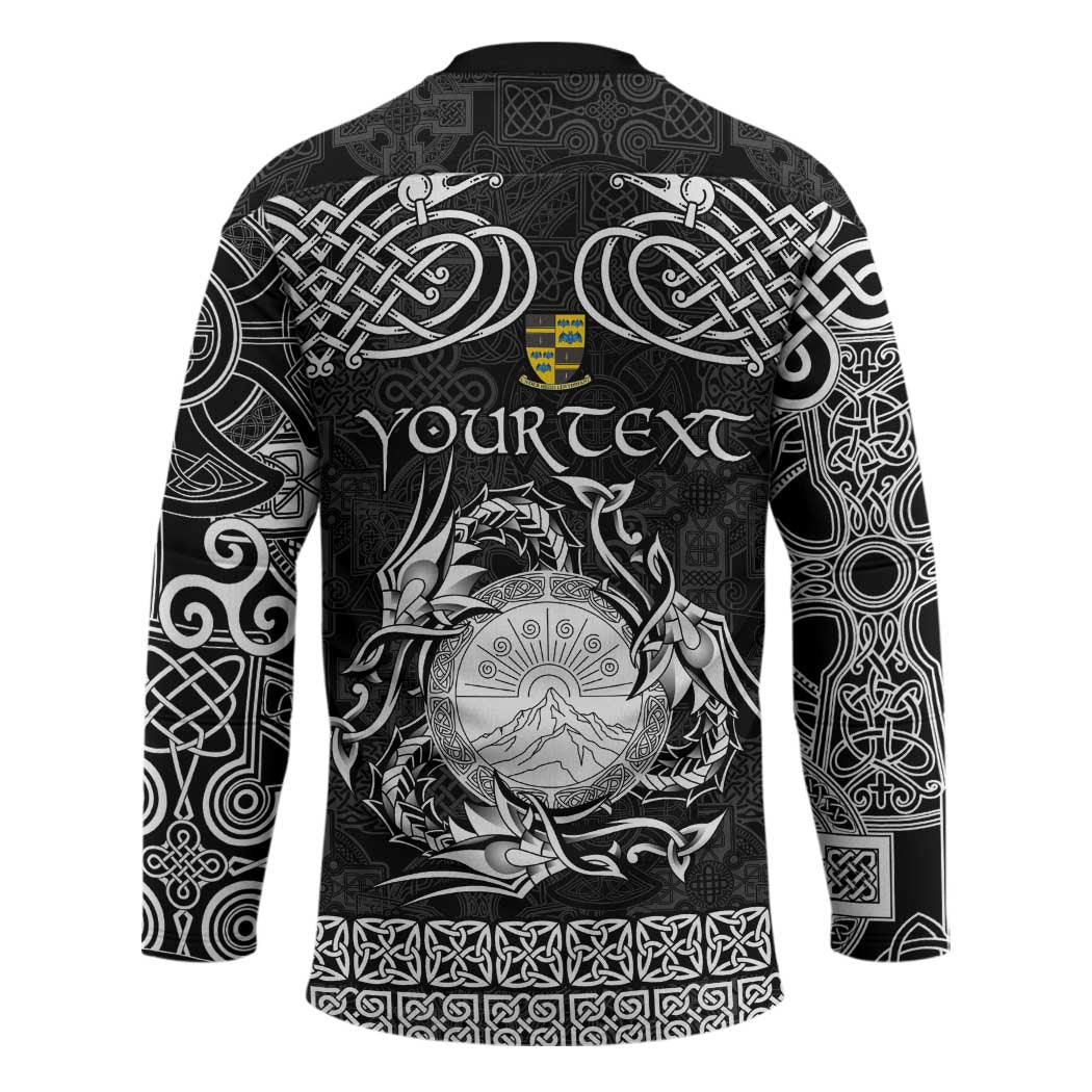 Personalized Brecknockshire Sir Frycheiniog Hockey Jersey Black Brecon Beacons Mountain Celtic-inspired - Wonder Print Shop