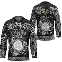 Personalized Brecknockshire Sir Frycheiniog Hockey Jersey Black Brecon Beacons Mountain Celtic-inspired - Wonder Print Shop