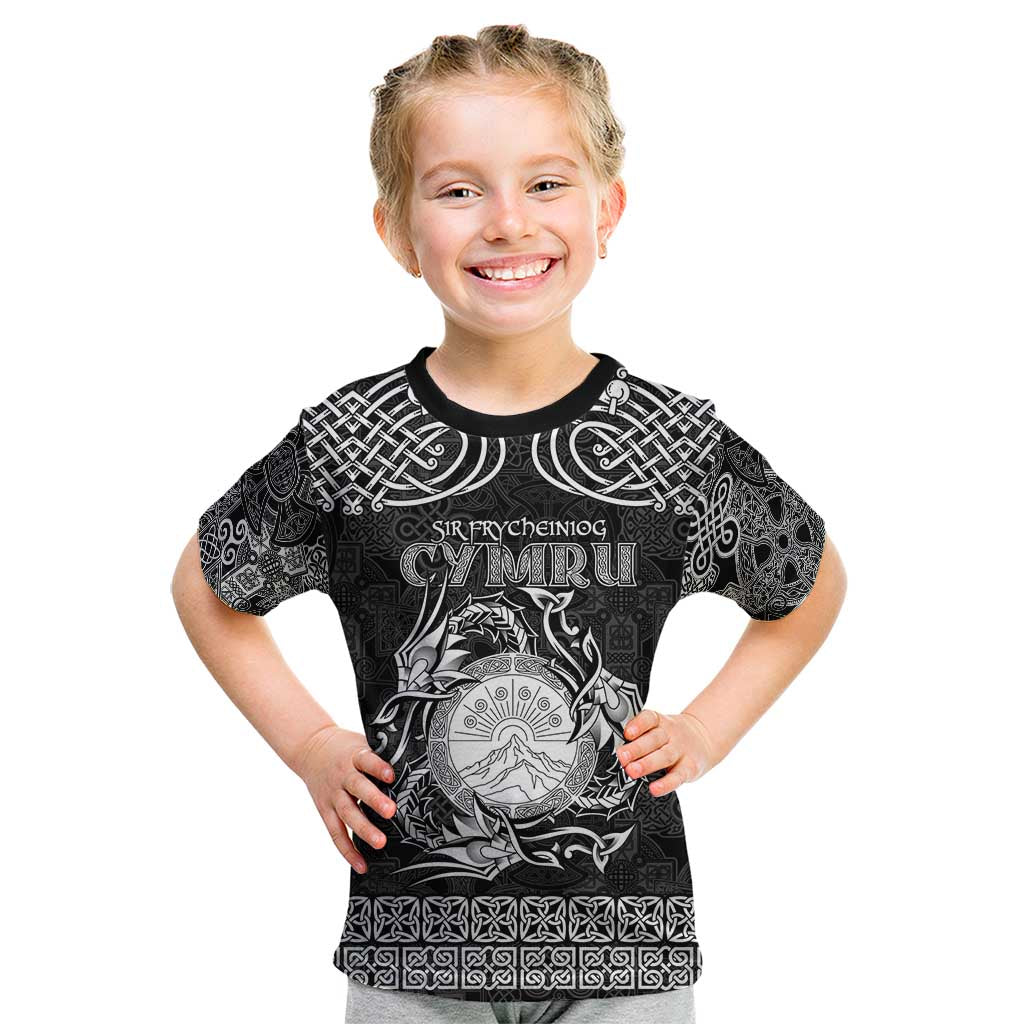 Personalized Brecknockshire Sir Frycheiniog Kid T Shirt Black Brecon Beacons Mountain Celtic-inspired - Wonder Print Shop