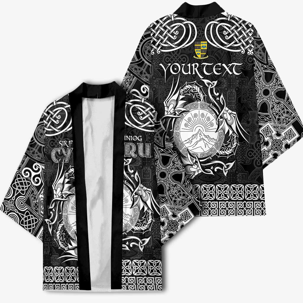 Personalized Brecknockshire Sir Frycheiniog Kimono Black Brecon Beacons Mountain Celtic-inspired - Wonder Print Shop