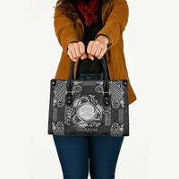 Personalized Brecknockshire Sir Frycheiniog Leather Bag Black Brecon Beacons Mountain Celtic-inspired - Wonder Print Shop