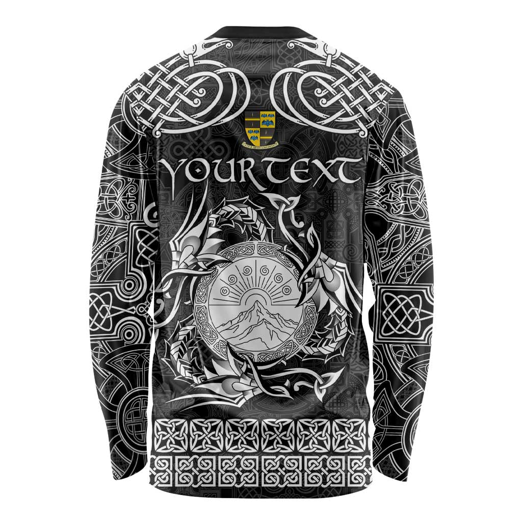 Personalized Brecknockshire Sir Frycheiniog Long Sleeve Shirt Black Brecon Beacons Mountain Celtic-inspired - Wonder Print Shop