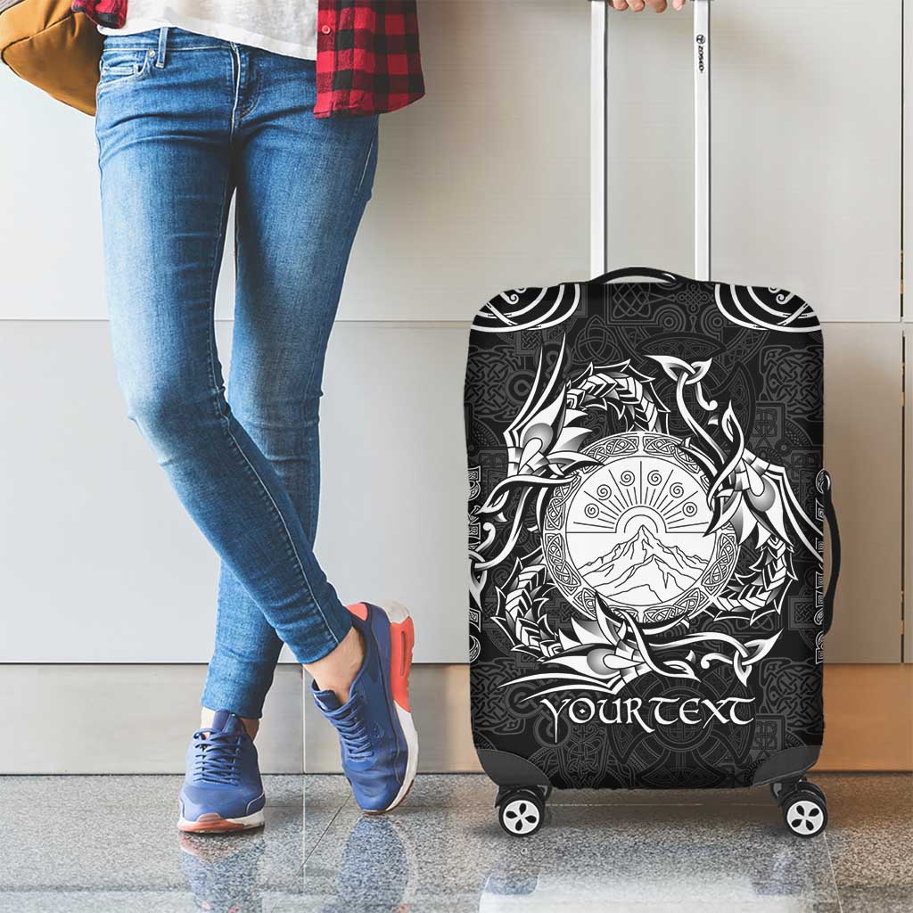Personalized Brecknockshire Sir Frycheiniog Luggage Cover Black Brecon Beacons Mountain Celtic-inspired - Wonder Print Shop
