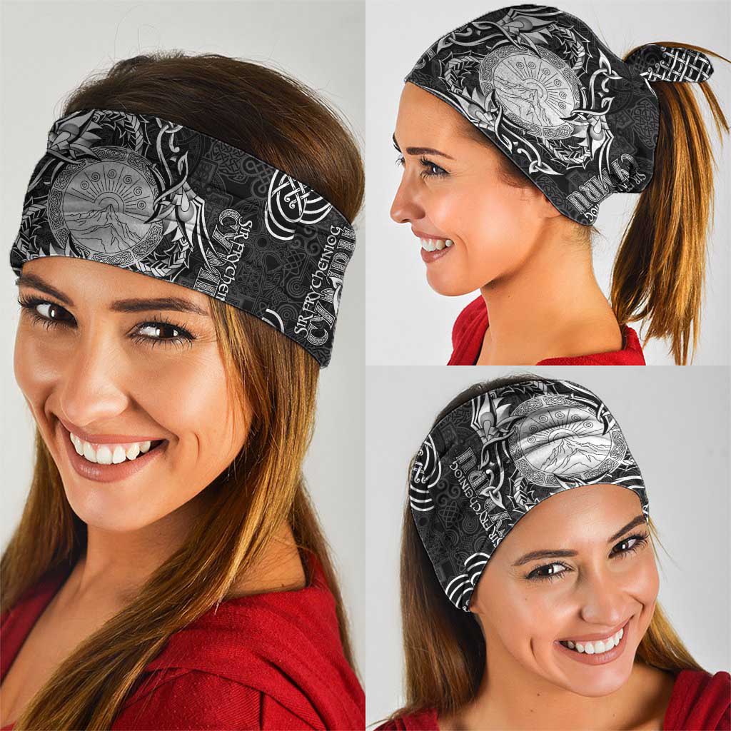 Personalized Brecknockshire Sir Frycheiniog Neck Gaiter Black Brecon Beacons Mountain Celtic-inspired - Wonder Print Shop