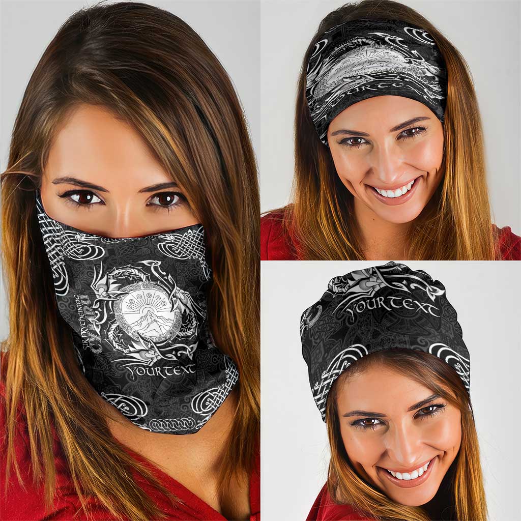 Personalized Brecknockshire Sir Frycheiniog Neck Gaiter Black Brecon Beacons Mountain Celtic-inspired - Wonder Print Shop