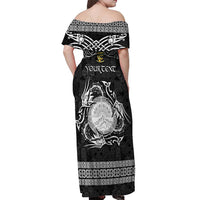 Personalized Brecknockshire Sir Frycheiniog Off Shoulder Maxi Dress Black Brecon Beacons Mountain Celtic-inspired - Wonder Print Shop