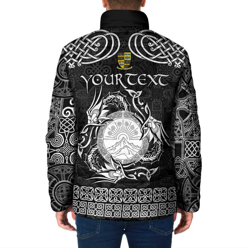 Personalized Brecknockshire Sir Frycheiniog Padded Jacket Black Brecon Beacons Mountain Celtic-inspired - Wonder Print Shop
