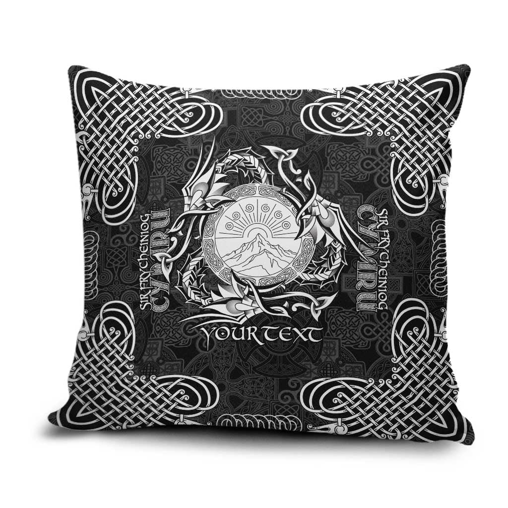 Personalized Brecknockshire Sir Frycheiniog Pillow Cover Black Brecon Beacons Mountain Celtic-inspired - Wonder Print Shop