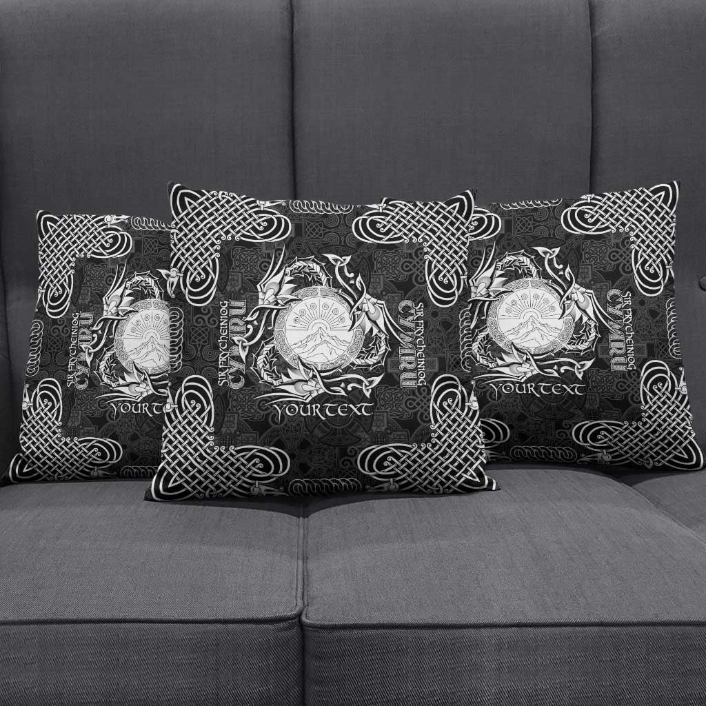 Personalized Brecknockshire Sir Frycheiniog Pillow Cover Black Brecon Beacons Mountain Celtic-inspired - Wonder Print Shop