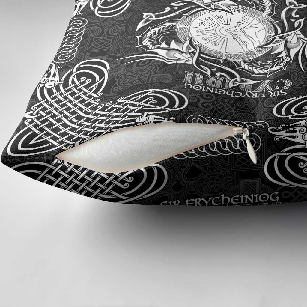 Personalized Brecknockshire Sir Frycheiniog Pillow Cover Black Brecon Beacons Mountain Celtic-inspired - Wonder Print Shop