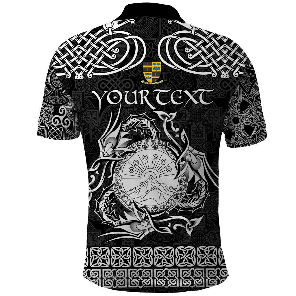Personalized Brecknockshire Sir Frycheiniog Polo Shirt Black Brecon Beacons Mountain Celtic-inspired - Wonder Print Shop