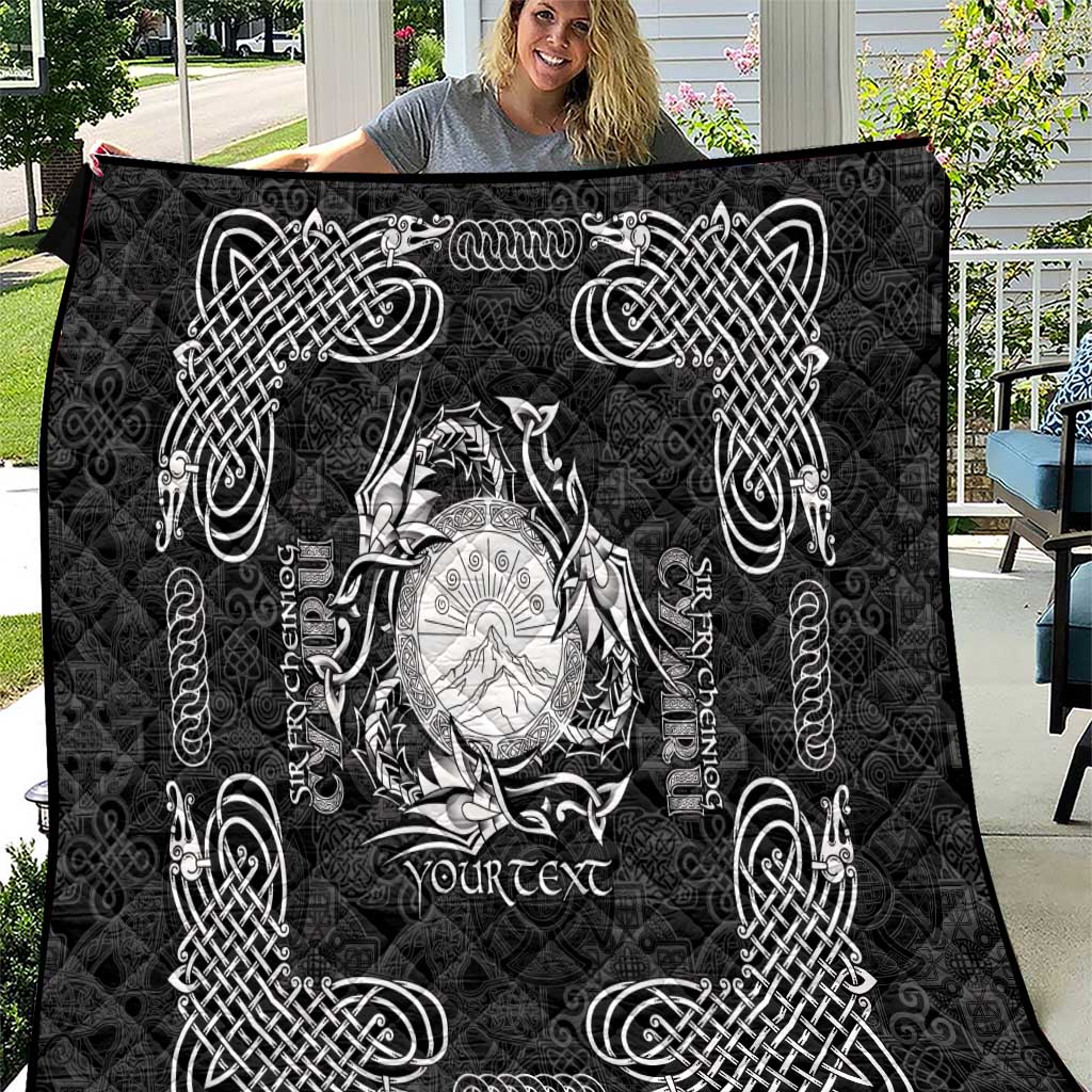 Personalized Brecknockshire Sir Frycheiniog Quilt Black Brecon Beacons Mountain Celtic-inspired - Wonder Print Shop