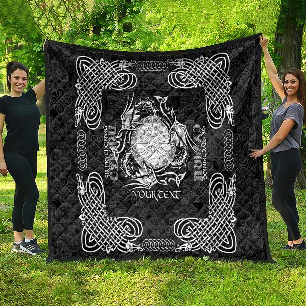 Personalized Brecknockshire Sir Frycheiniog Quilt Black Brecon Beacons Mountain Celtic-inspired - Wonder Print Shop