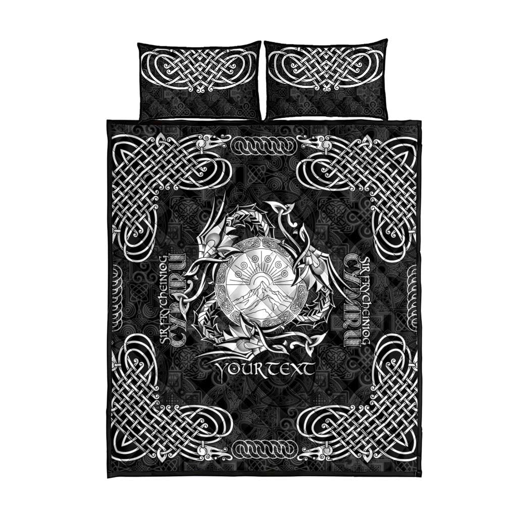 Personalized Brecknockshire Sir Frycheiniog Quilt Bed Set Black Brecon Beacons Mountain Celtic-inspired - Wonder Print Shop