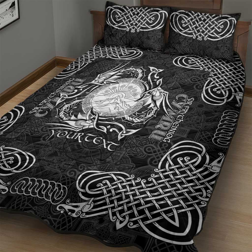 Personalized Brecknockshire Sir Frycheiniog Quilt Bed Set Black Brecon Beacons Mountain Celtic-inspired - Wonder Print Shop