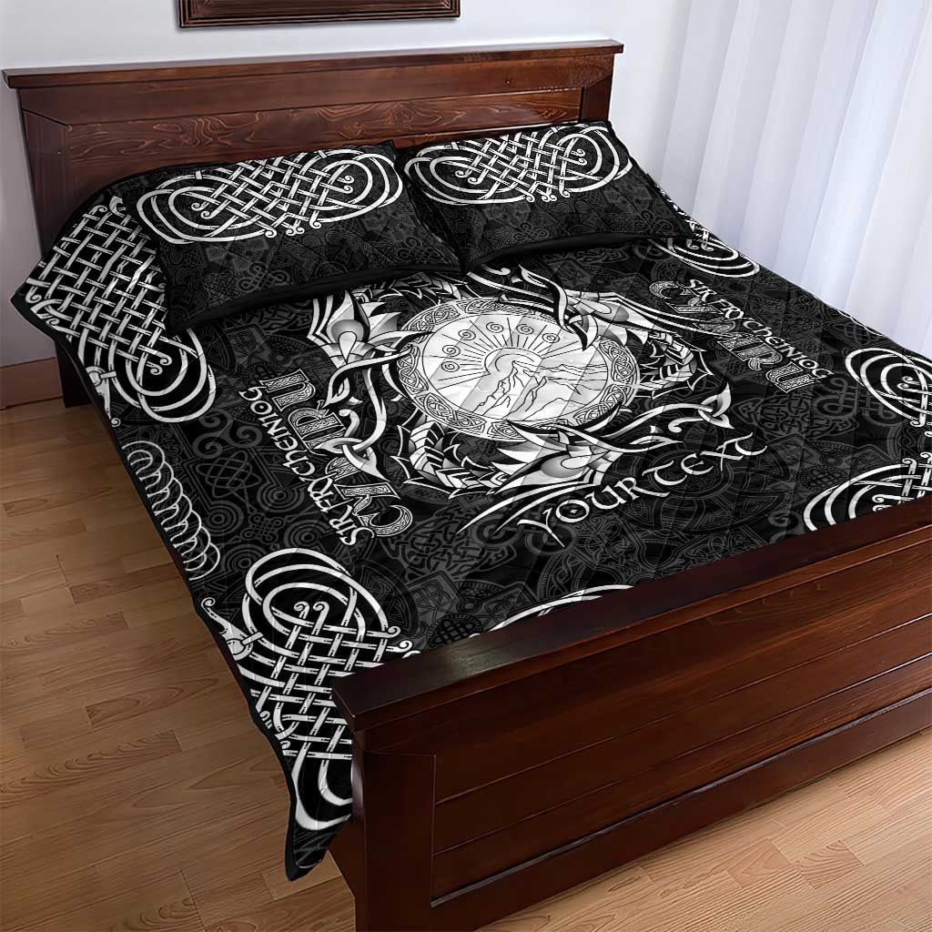 Personalized Brecknockshire Sir Frycheiniog Quilt Bed Set Black Brecon Beacons Mountain Celtic-inspired - Wonder Print Shop