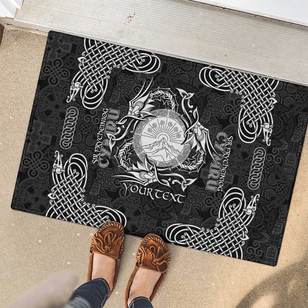 Personalized Brecknockshire Sir Frycheiniog Rubber Doormat Black Brecon Beacons Mountain Celtic-inspired - Wonder Print Shop