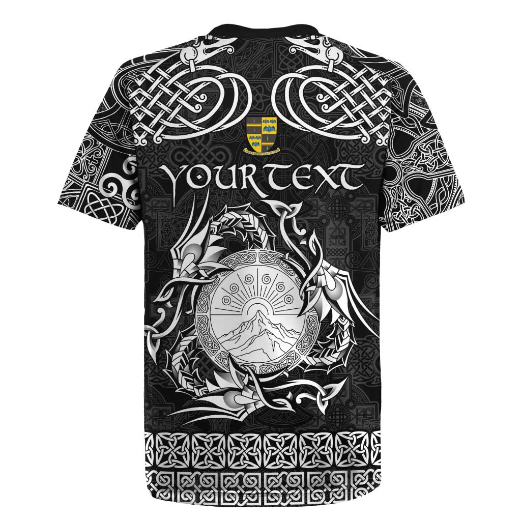 Personalized Brecknockshire Sir Frycheiniog Rugby Jersey Black Brecon Beacons Mountain Celtic-inspired - Wonder Print Shop