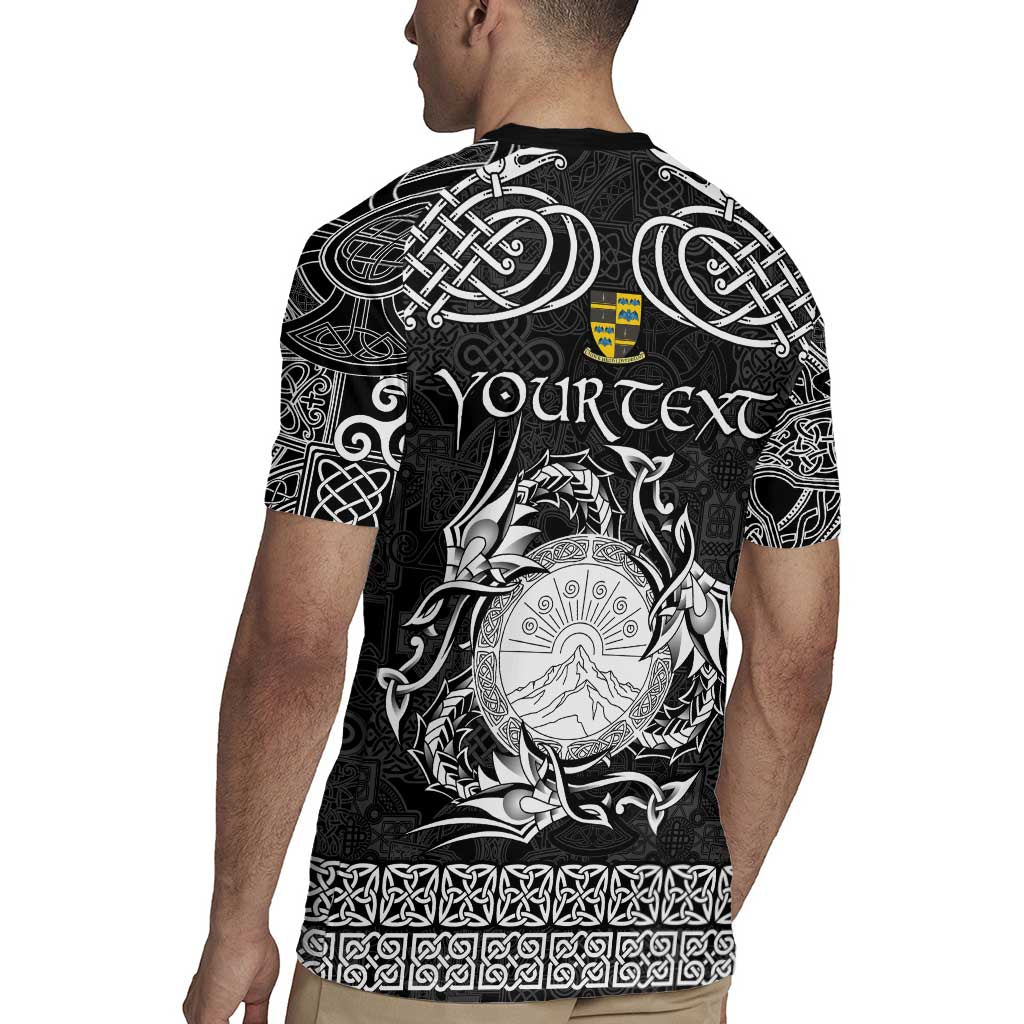 Personalized Brecknockshire Sir Frycheiniog Rugby Jersey Black Brecon Beacons Mountain Celtic-inspired - Wonder Print Shop